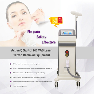 Portable Q Switched Nd Yag Laser 532nm 1320nm Loại bỏ sắc tố